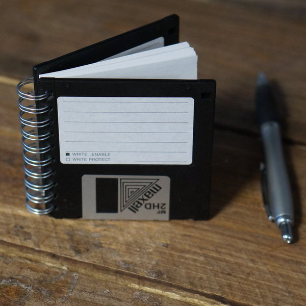 3,5" Disketten-Notizbuch (schwarz)