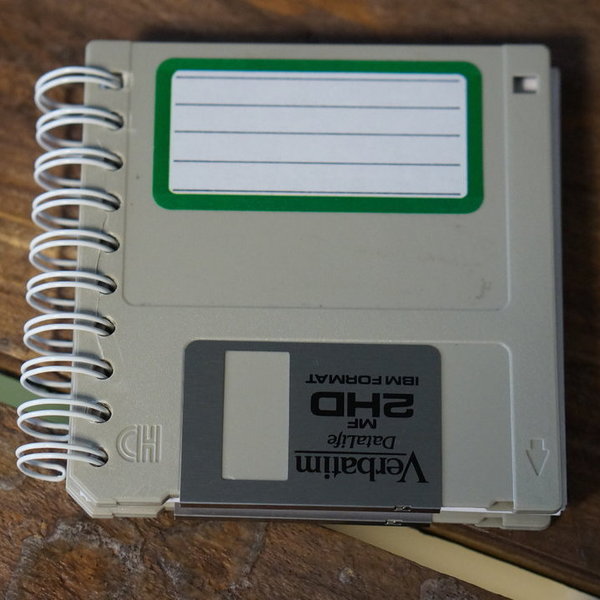 3,5" Disketten-Notizbuch (weiß)