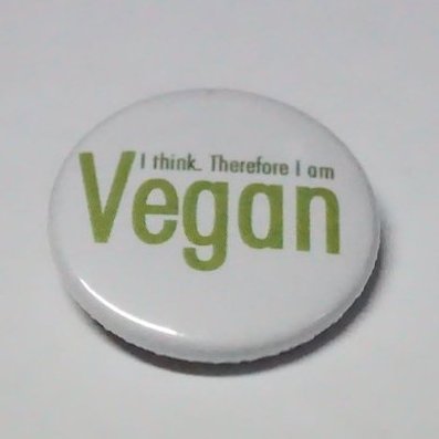 Button "I think therefore i´m vegan"