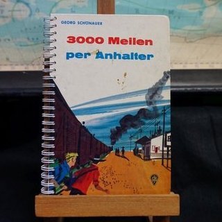 Upcycling - Notizbuch - 3000 Meilen per Anhalter