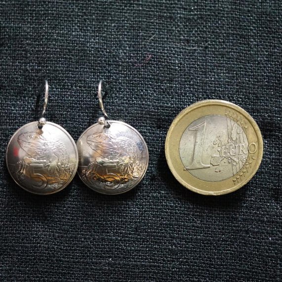 Ohrringe aus Münzen - Neuseeland 5 Cent