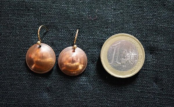 Ohrringe aus Münzen - BRD 1 Pfennig