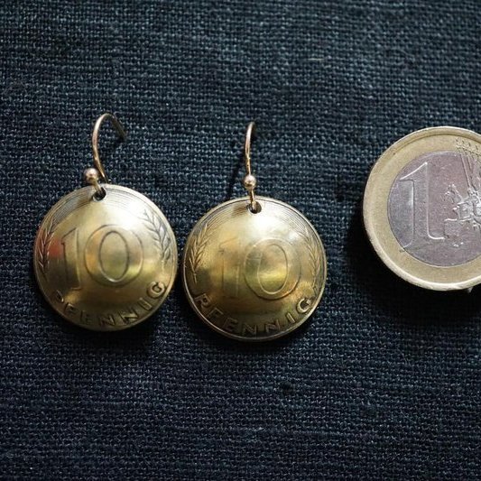 Ohrringe aus Münzen - BRD 10 Pfennig