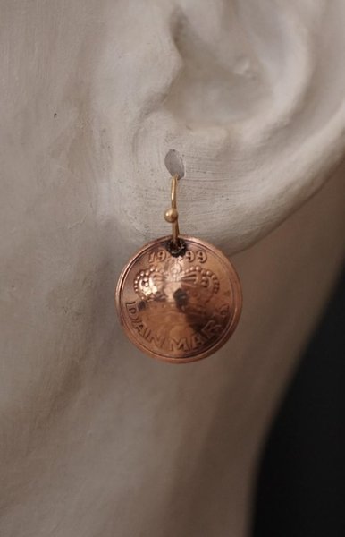 Ohrringe aus Münzen - Dänemark 25 Öre Rückseite