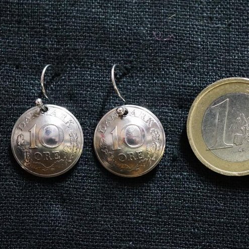 Ohrringe aus Münzen - Dänemark 10 Öre