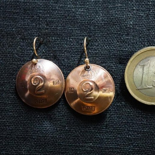 Ohrringe aus Münzen - Schweden 2 Öre