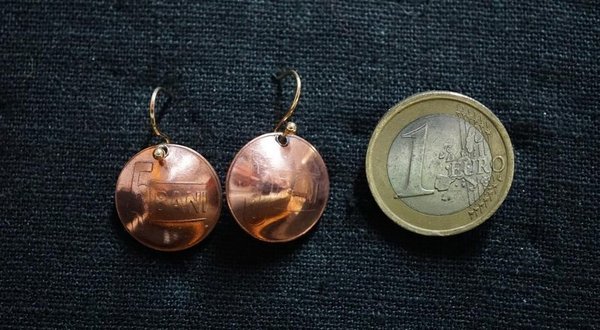 Ohrringe aus Münzen - Rumänien 5 Bani