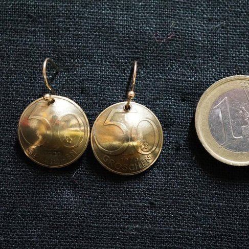 Ohrringe aus Münzen - Österreich 50 Groschen