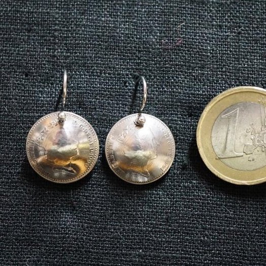 Ohrringe aus Münzen - UK 5 New Pence Queen