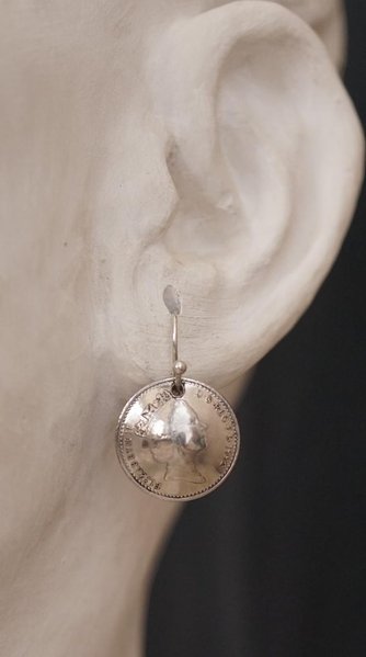 Ohrringe aus Münzen - UK 5 New Pence Queen