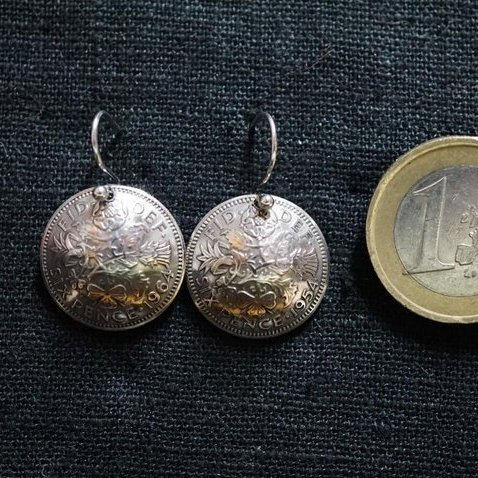 Ohrringe aus Münzen - UK Sixpence