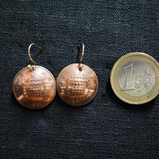 Ohrringe aus Münzen - UK 1 Penny