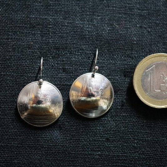 Ohrringe aus Münzen - Thailand 1 Baht