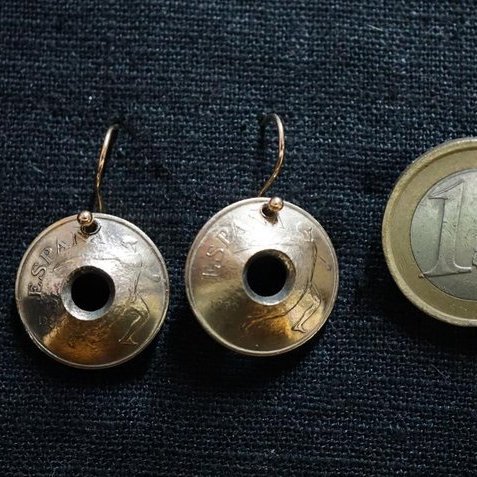Ohrringe aus Münzen - Spanien 25 Peseten Olympia