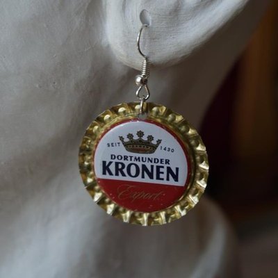 Kronkorken - Ohrringe "Kronen Export"