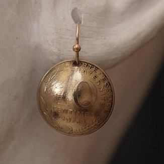 Ohrringe aus Münzen - Frankreich 10 Centimes