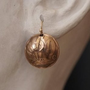 Ohrringe aus Münzen - Südafrika 50 Cents
