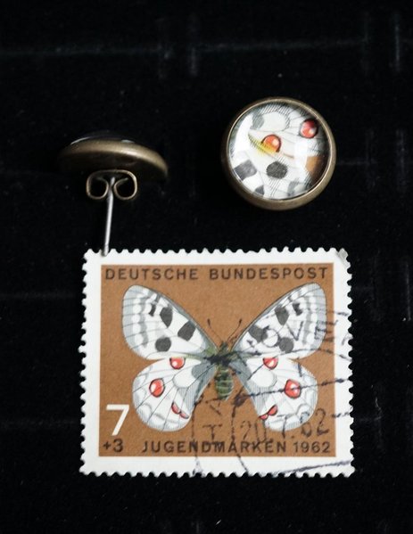 Ohrstecker aus Briefmarken "Schmetterling"
