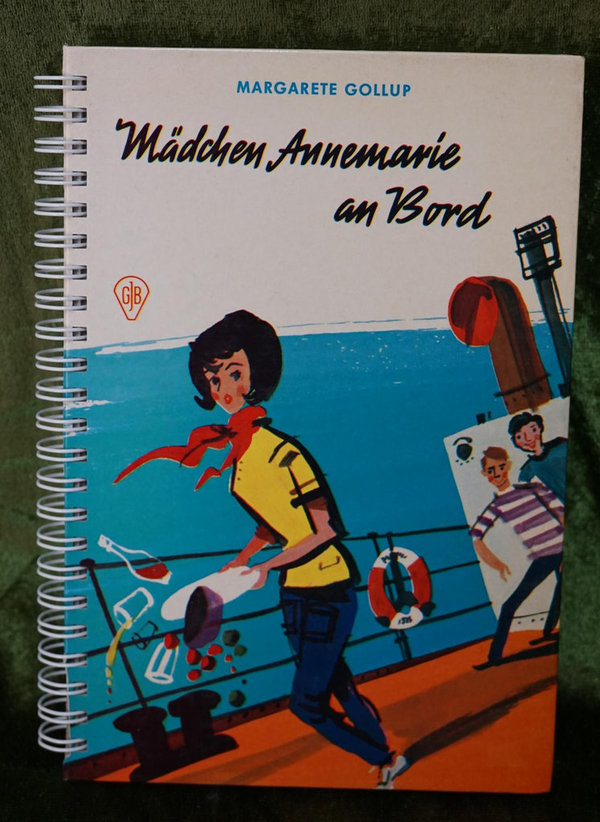 Upcycling - Notizbuch - Mädchen Annemarie an Bord