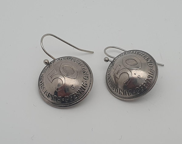Ohrringe aus Münzen - 50 Pfennig